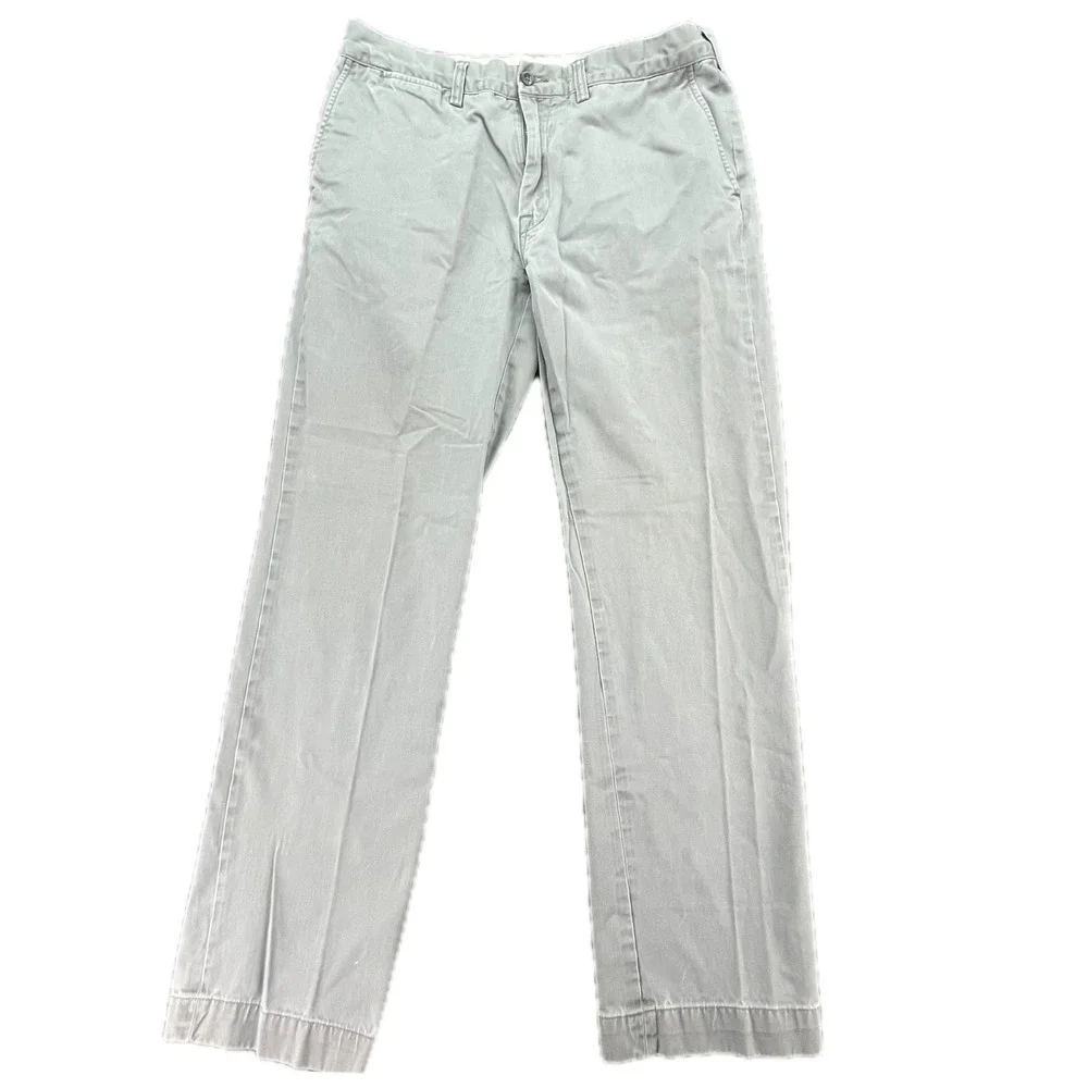 Polo Ralph Lauren Classic Fit Chino Pants‎ Mens 34x34 Gray Cotton Flat Front